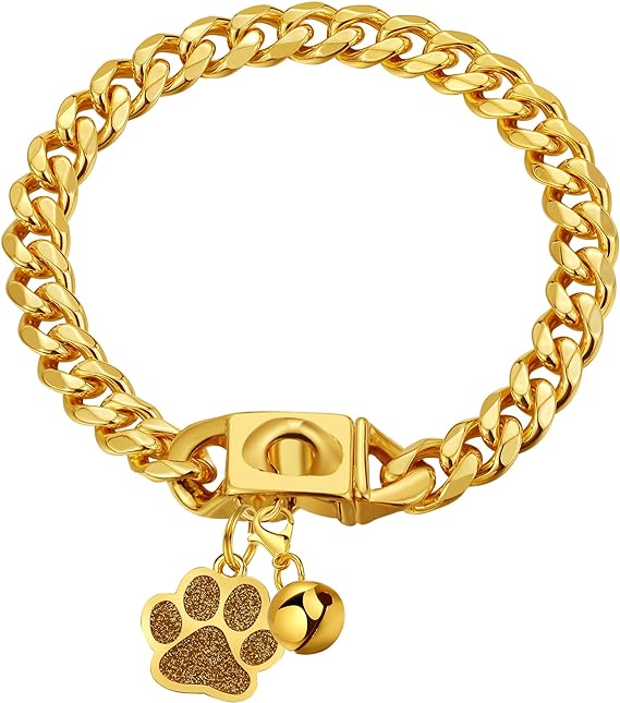 Collar de perro chapado en oro